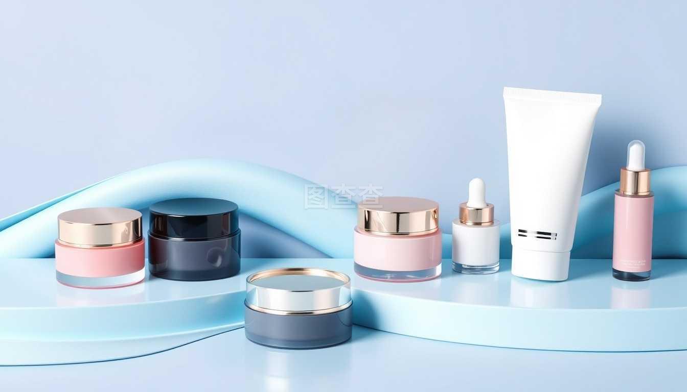 為廣告或雜志背景設計化妝品產品模板.3d寫實矢量圖示.eps10.為廣告或雜志背景設計化妝品產品模板.3d寫實矢量圖示